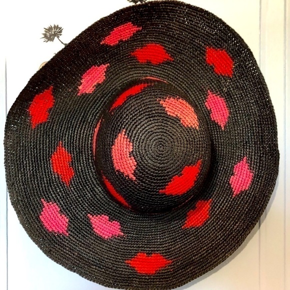 COPY - COPY - Yestadt Millinery Kisses Packable Straw Hat in Black NWOT - Picture 2 of 3